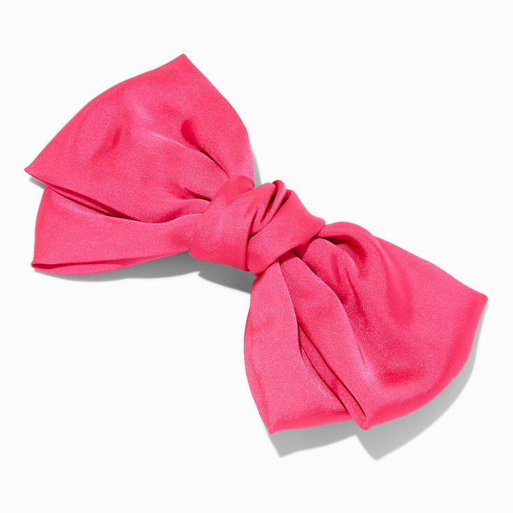 Fuchsia Pink Large 80s Hair Bow Clip | Claire's (US)