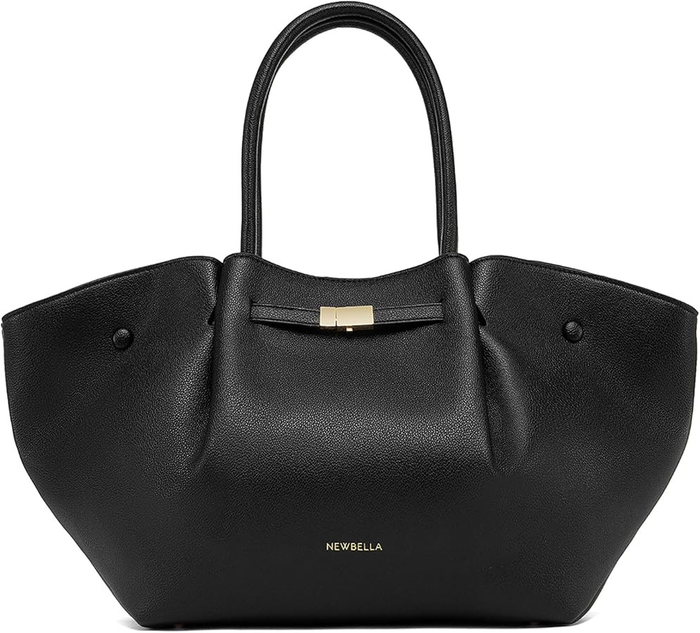 NEWBELLA Women's Vegan Leather Tote Bag, Large Capacity Bag, Vintage Hobo Shoulder Purse with Top... | Amazon (US)