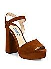 Suede Peep-Toe Platform Sandals | Saks Fifth Avenue