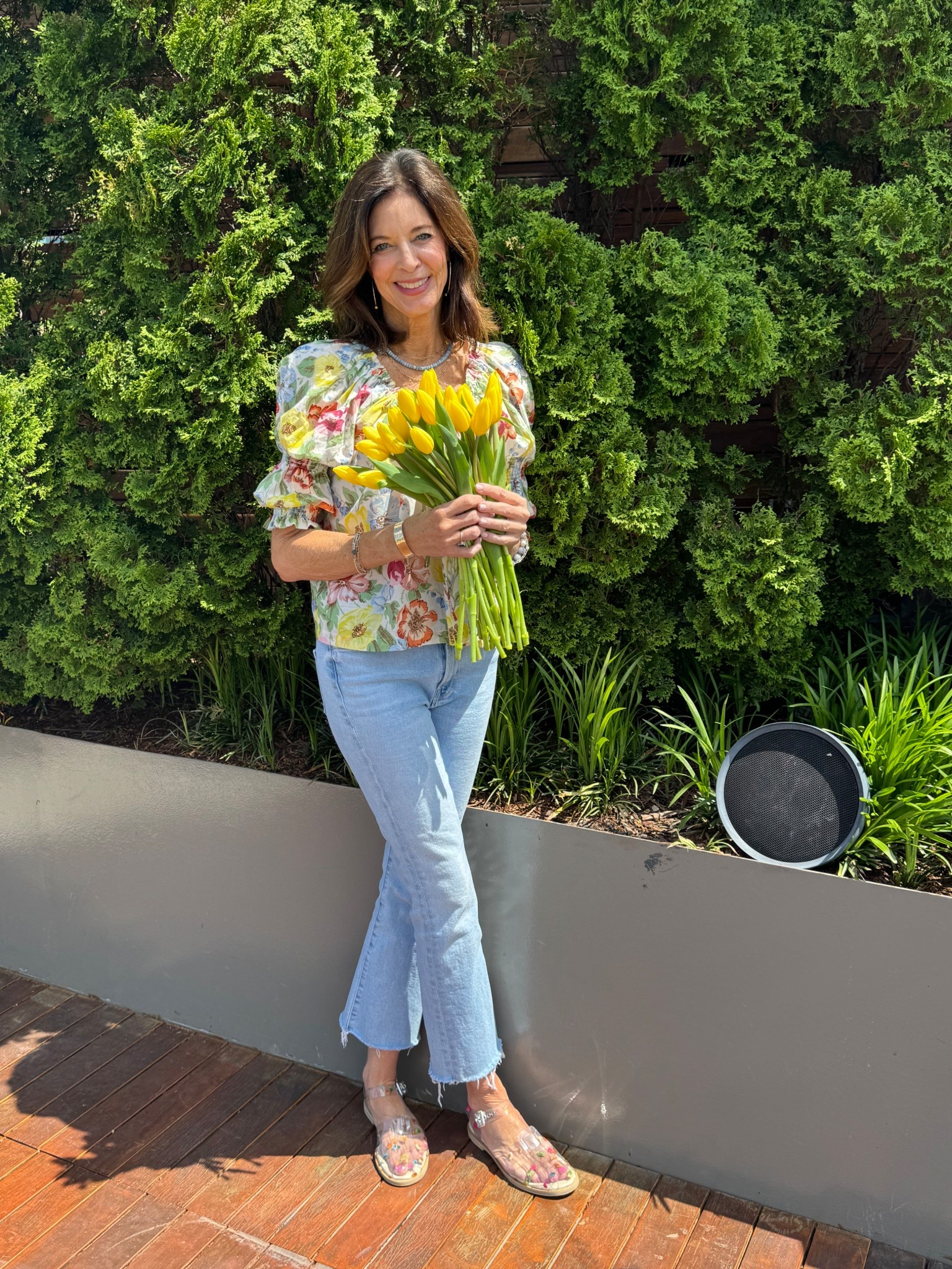 💛Fashion Friday. Adding a little yellow into my wardrobe. 
#floraltop #springtrends #personalstylist #yellow #fishermansandals #floraloutits 

#LTKSeasonal #LTKShoeCrush