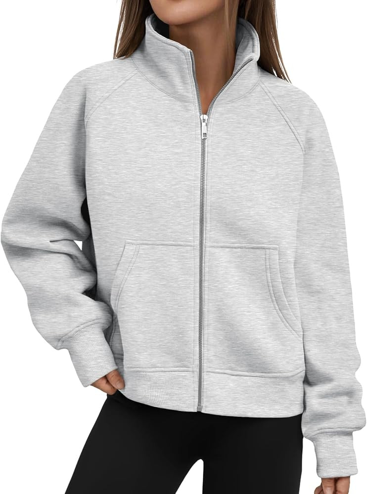 Trendy Queen Womens Sweatshirts Zip Up Hoodies Cropped Crewneck Pullover Casual Jackets Y2k Cloth... | Amazon (US)