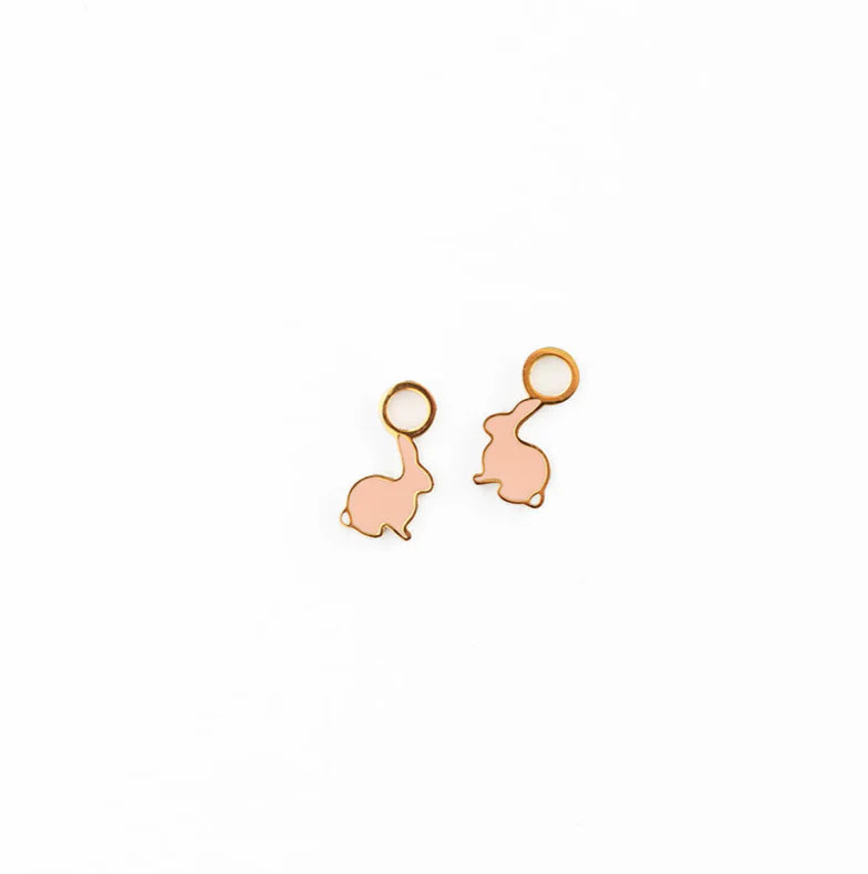 Enamel Bunny Hoop Earring Charm | Pip Pop Post