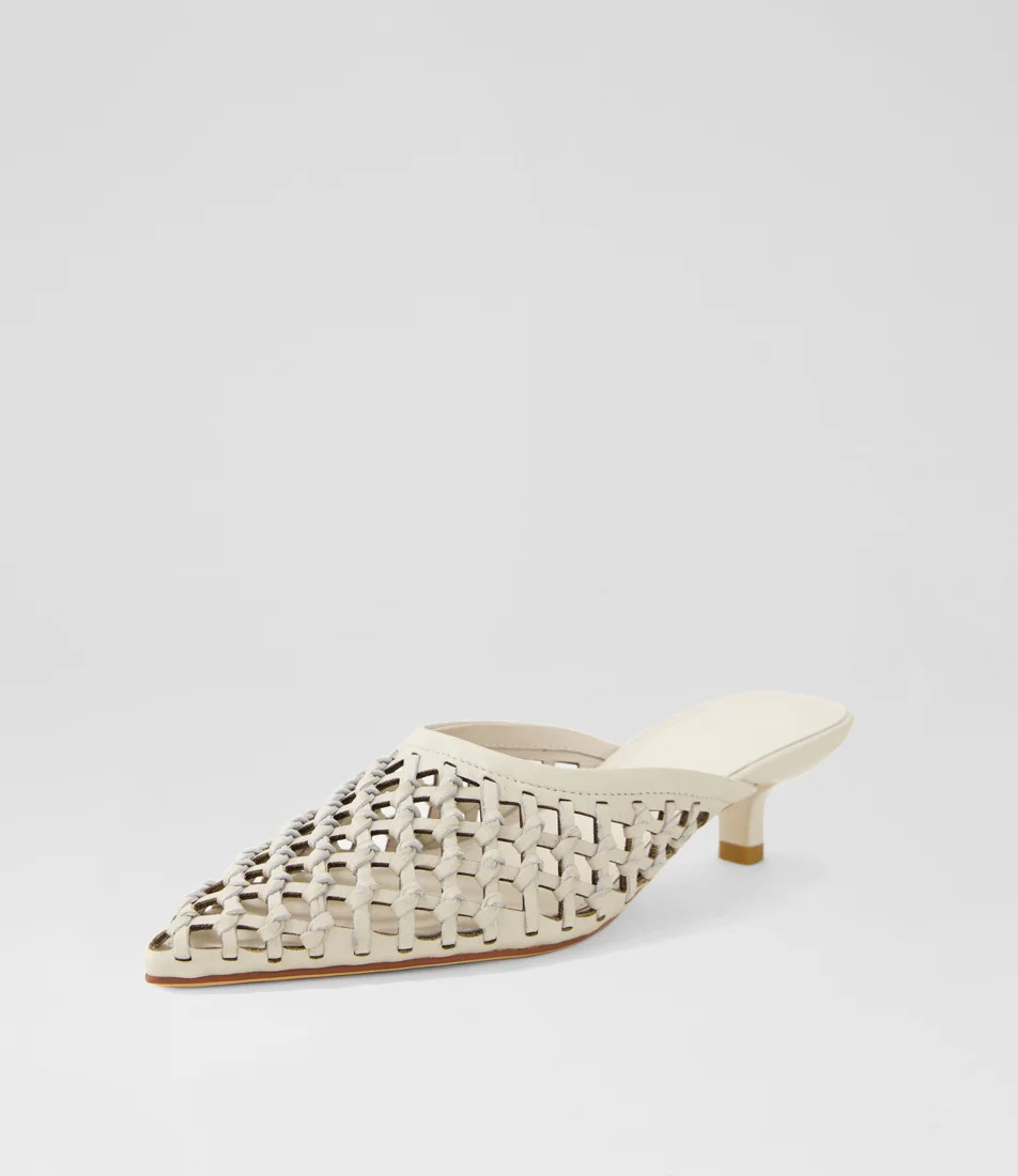 Chirles Cream Leather Mules | Styletread (AU)