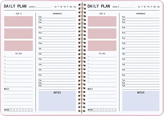 Daily Planner Hourly Schedules Appointment Planner Undated with To-Do List,Meals,Notes 10"X7.3",F... | Amazon (US)