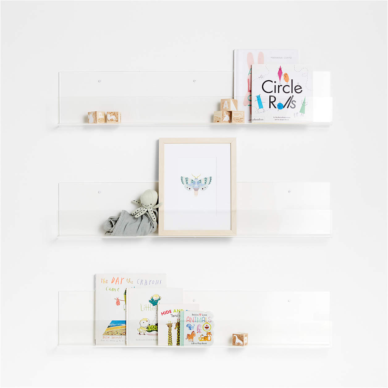 Now You See It Clear Acrylic Large Book Ledge | Crate & Barrel