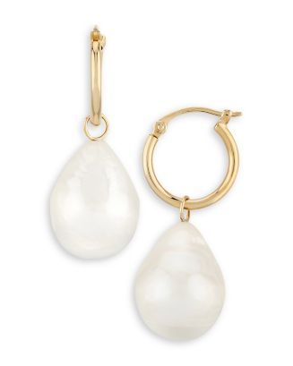 Baroque Cultured Pearl Drop Hoop Earrings in 14K Gold - 100% Exclusive | Bloomingdale's (US)