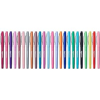Amazon Basics Felt Tip Marker Pens, 24-Pack, Assorted Colors | Amazon (US)