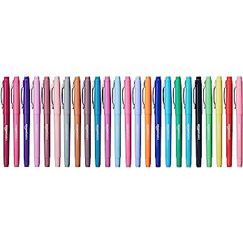 Amazon Basics Felt Tip Marker Pens, 24-Pack, Assorted Colors | Amazon (US)