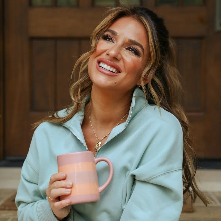 Just Feed Me by Jessie James Decker 2-Piece 18-Ounce Ceramic Mug Set, Striped | Walmart (US)