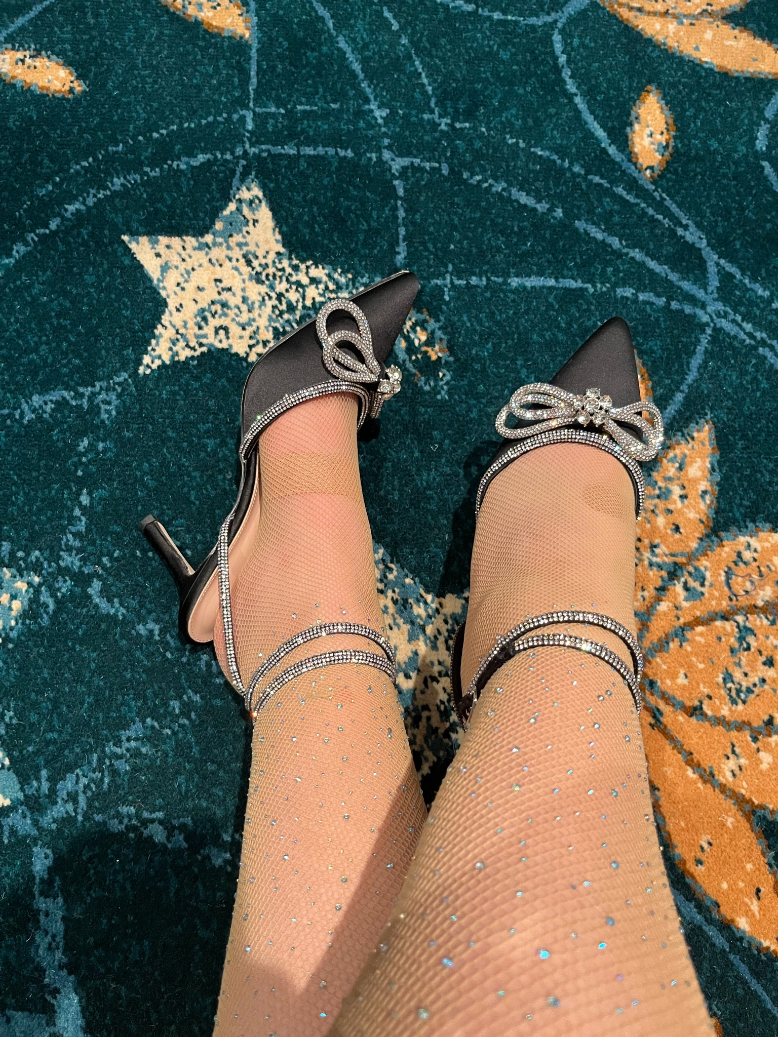 Sparkly fishnet tights and a spectacular look for less of a designer shoe 🖤

#LTKParties #LTKStyleTip #LTKShoeCrush