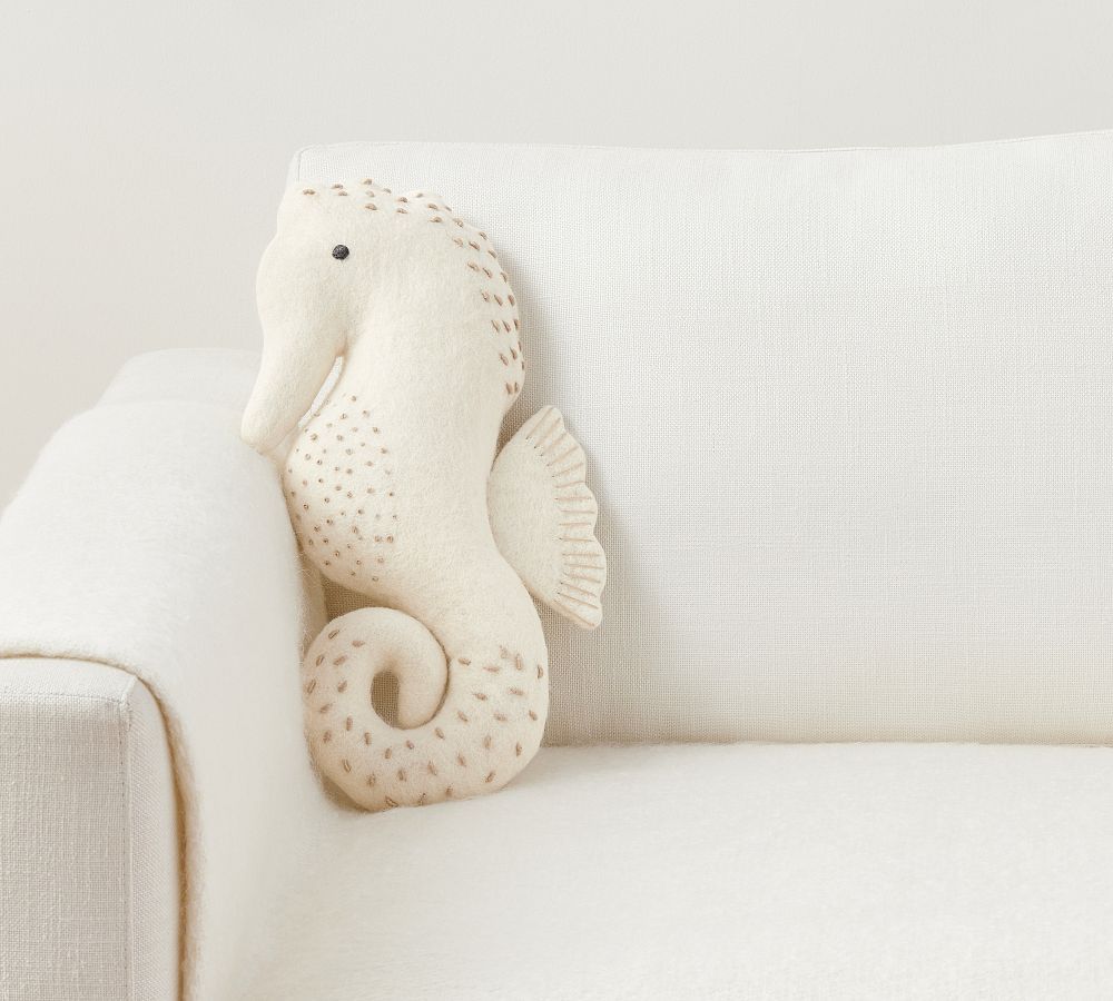 Seahorse Hand-Stitched Shaped Pillow | Pottery Barn (US)