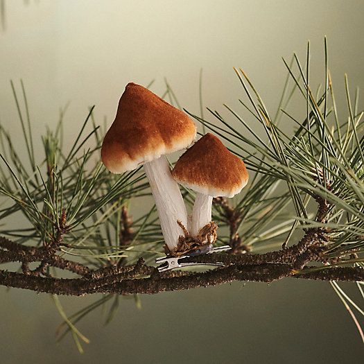 Mushroom Velvet Clip Ornament | Terrain