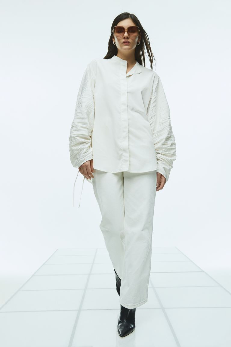 Oversized Gathered-sleeve Shirt | H&M (US + CA)