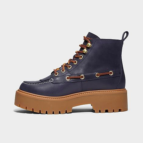 Timberland Women's Womens Stone Street Platform Kiltie Boots in Dark Blue Full Grain Size: 5.5 | Finish Line (US)