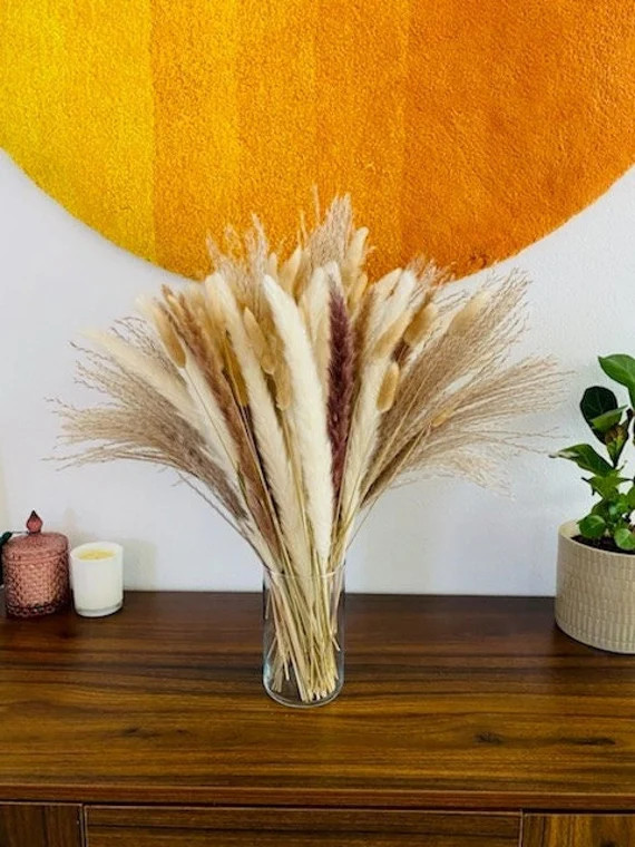 90 Pcs PAMPAS GRASS 17.5in  Boho Chic Home Decor  Naturally - Etsy | Etsy (US)
