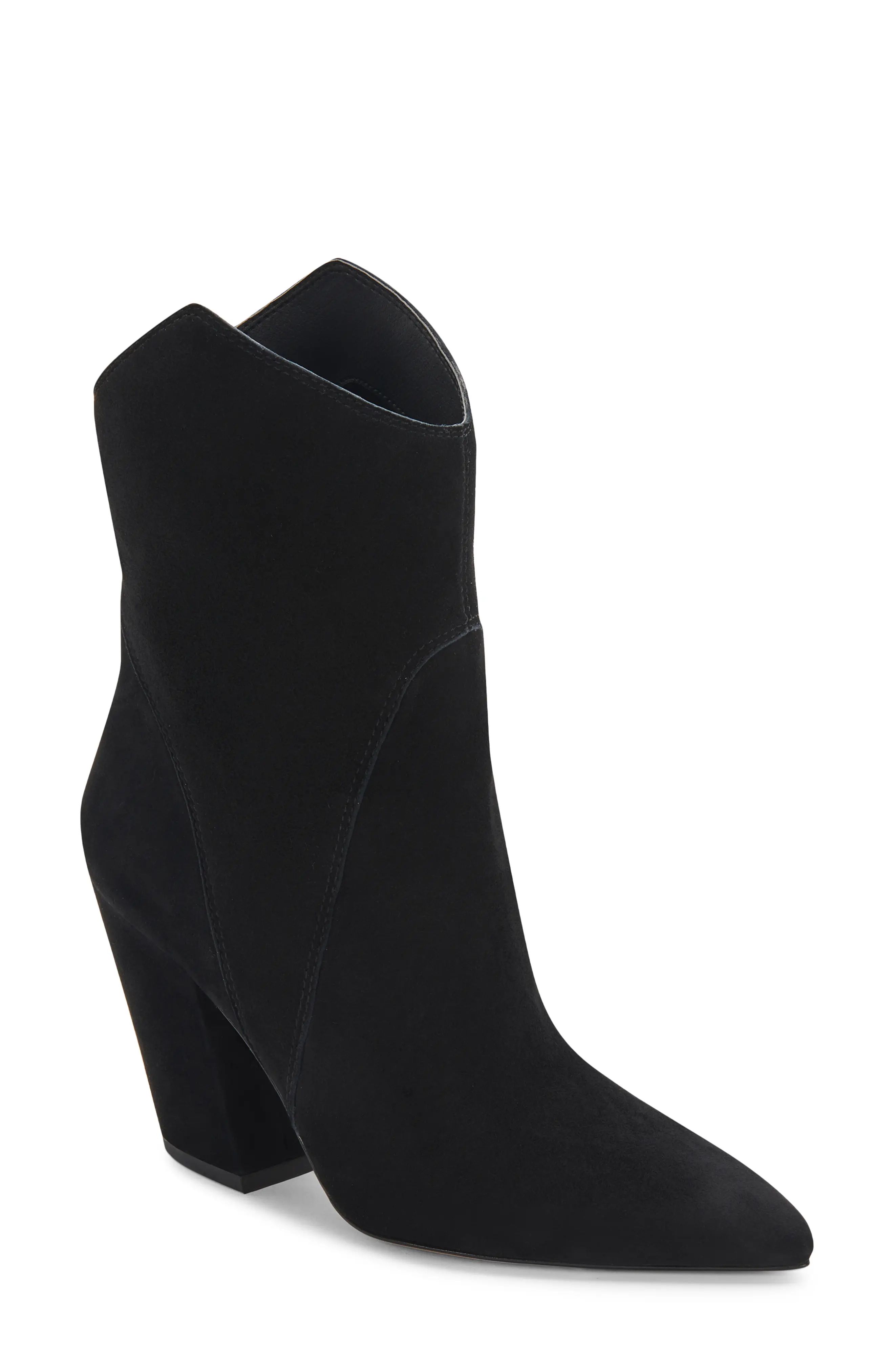 Dolce Vita Nestly Western Boot, Size 7 in Black Suede at Nordstrom | Nordstrom