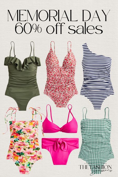 Memorial Day sale!! All swimsuits are an extra 60% off the already sale price. 

Memorial Day | SALE | swimsuits | beach | pool outfit | Tracy Cartwright | The Fashion Sessions 

#LTKfindsunder100 #LTKsalealert #LTKswim
