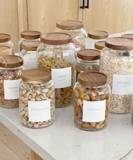H O M E \ jars and custom labels

Label size: 2.8”
Jar sizes: 42oz and 93oz

Amazon home 
Pantry decor 
Kitchen organization 

#LTKunder50 #LTKhome