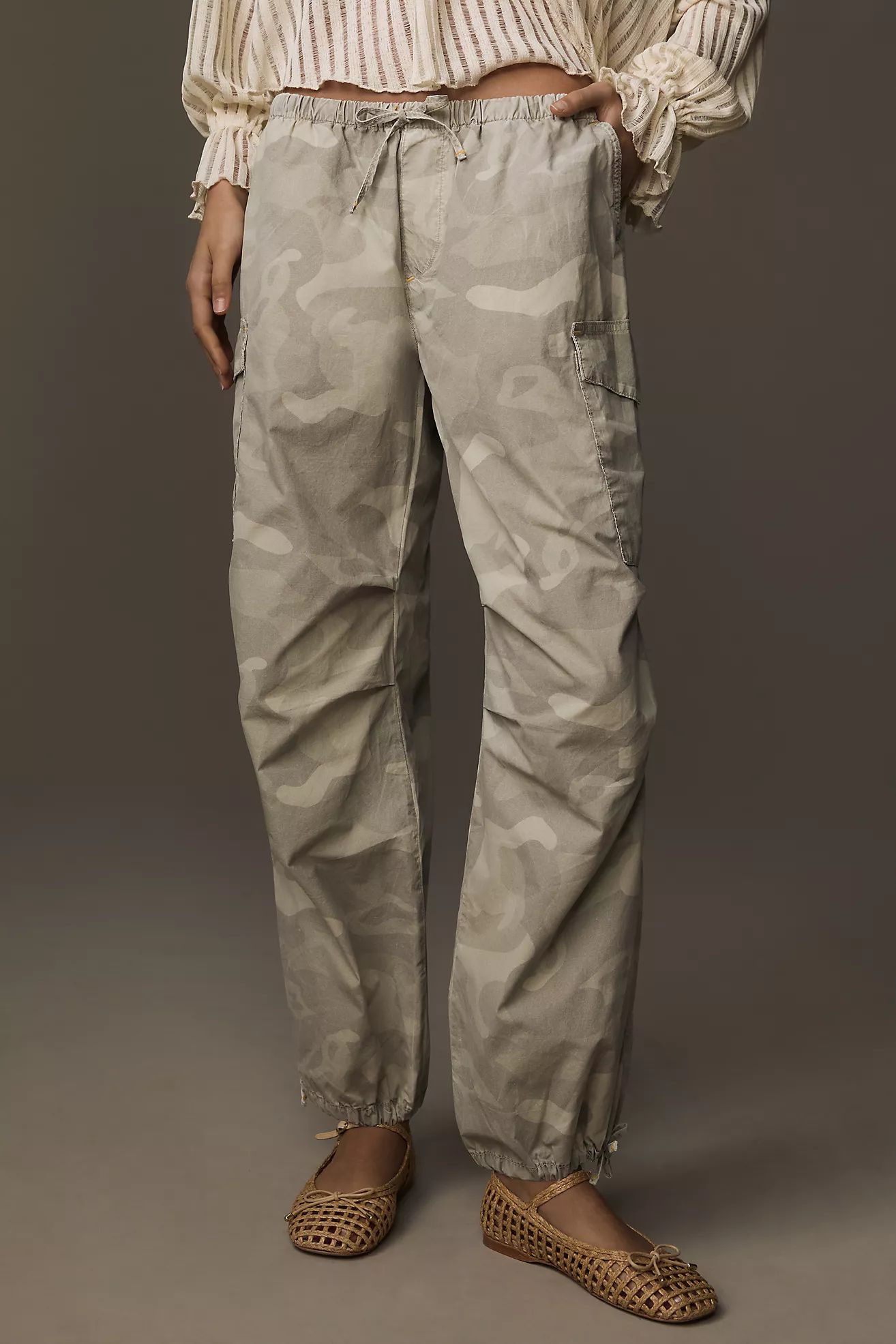 Pilcro Printed Camo Parachute Pants | Anthropologie (US)