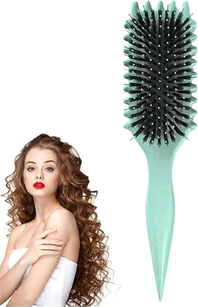 Boar Bristle Hair Brush for Defining and Shaping Curls for Women, Reduces Pulling and Curl Separa... | Amazon (US)