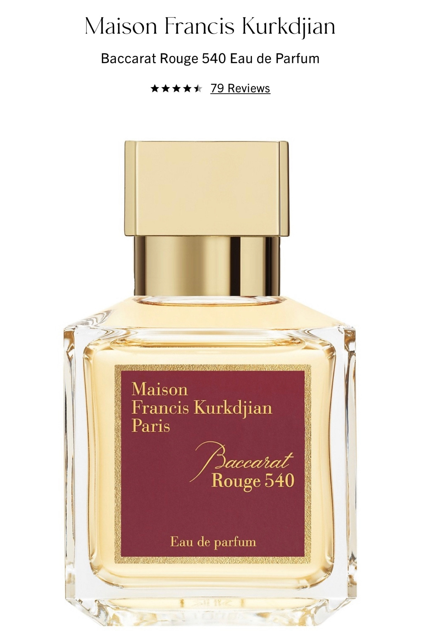 Maison Francis Baccarat Rouge 540 Eau de Parfum on sale!! From saks!

#LTKsalealert #LTKCyberweek #LTKGiftGuide