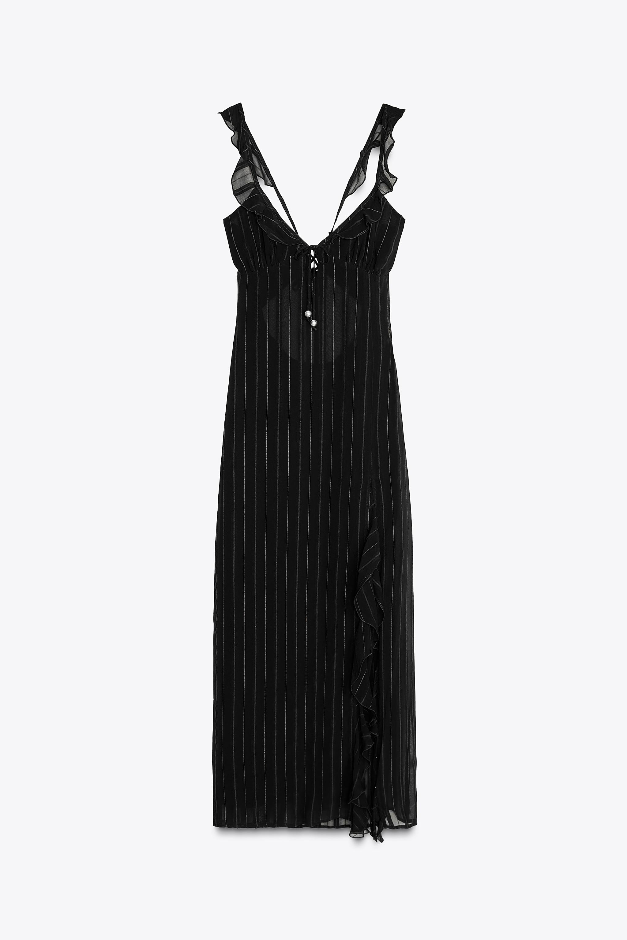 METALLIC THREAD MIDI CAMISOLE DRESS | Zara UK