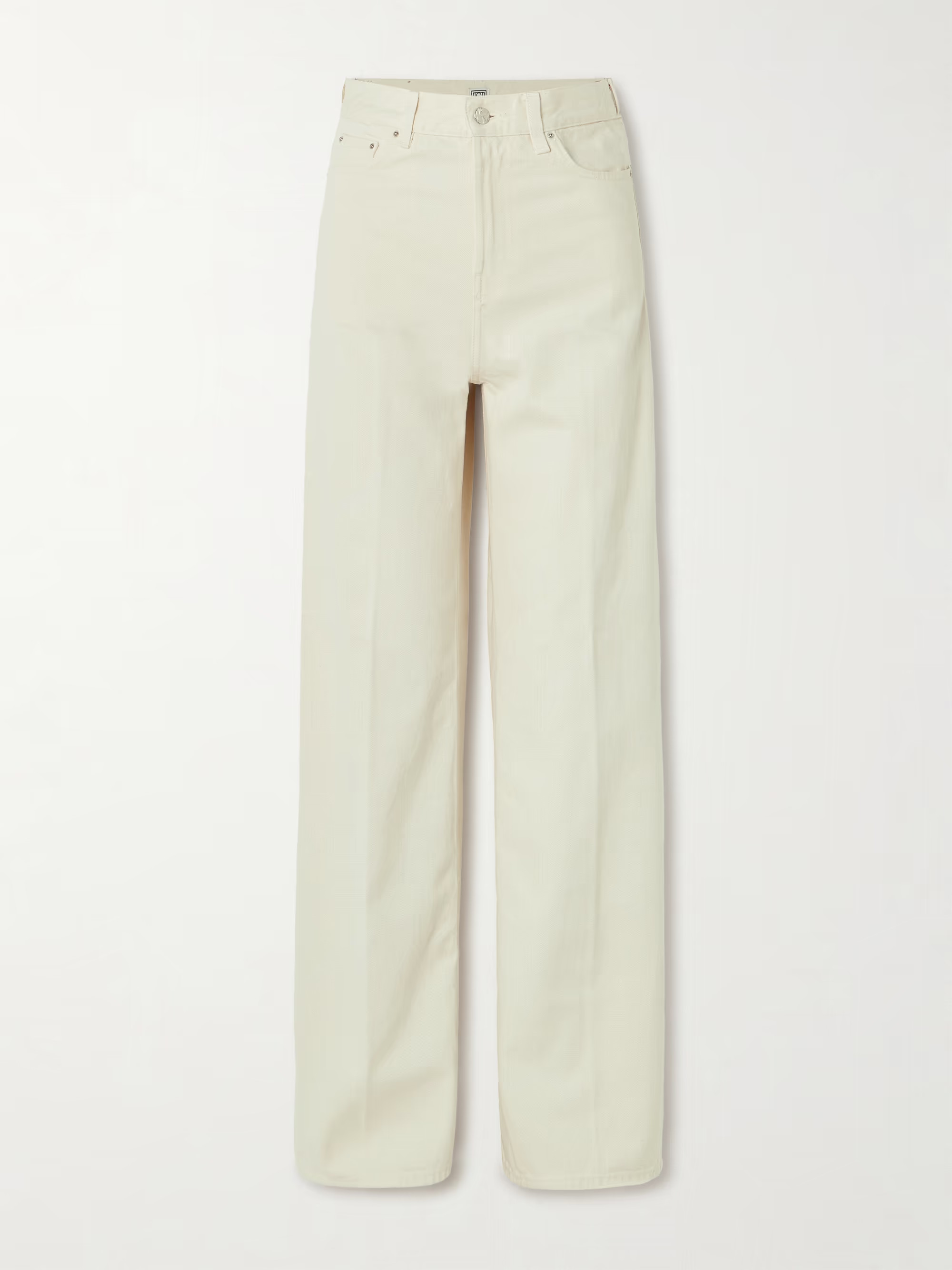 Pleated high-rise wide-leg organic jeans | NET-A-PORTER (US)