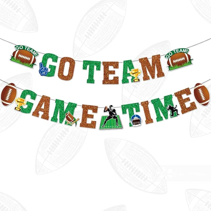 American Football Banners Football Hanging Banners for Sports Theme Party Decoration, Game Time G... | Amazon (US)