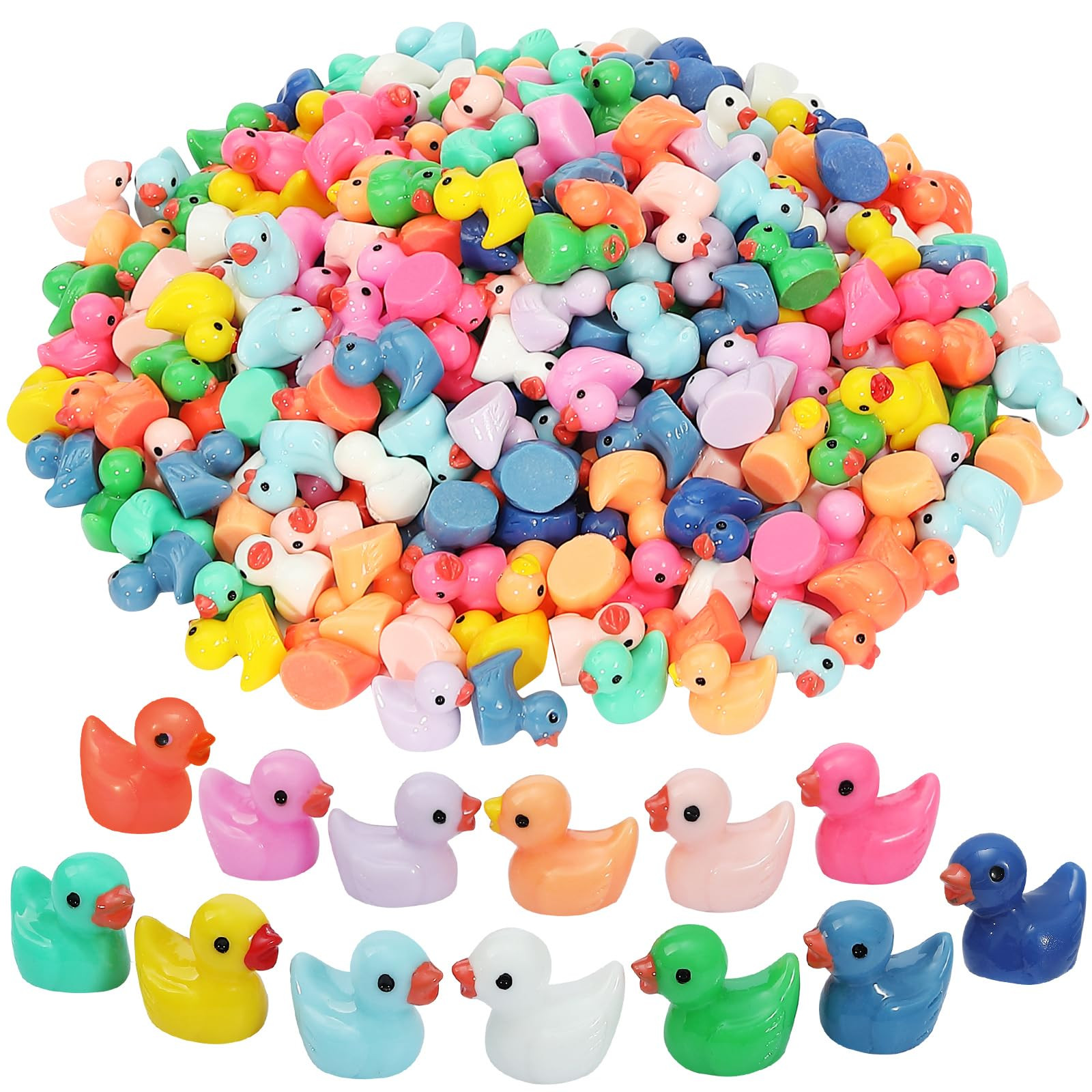Rachan130 Pcs Mini Ducks Bulk Resin Duck Figurines for Miniature Landscape Garden Aquarium Potted Accessories Home Prank Game Dollhouse Decor Office Decompression | Amazon (US)