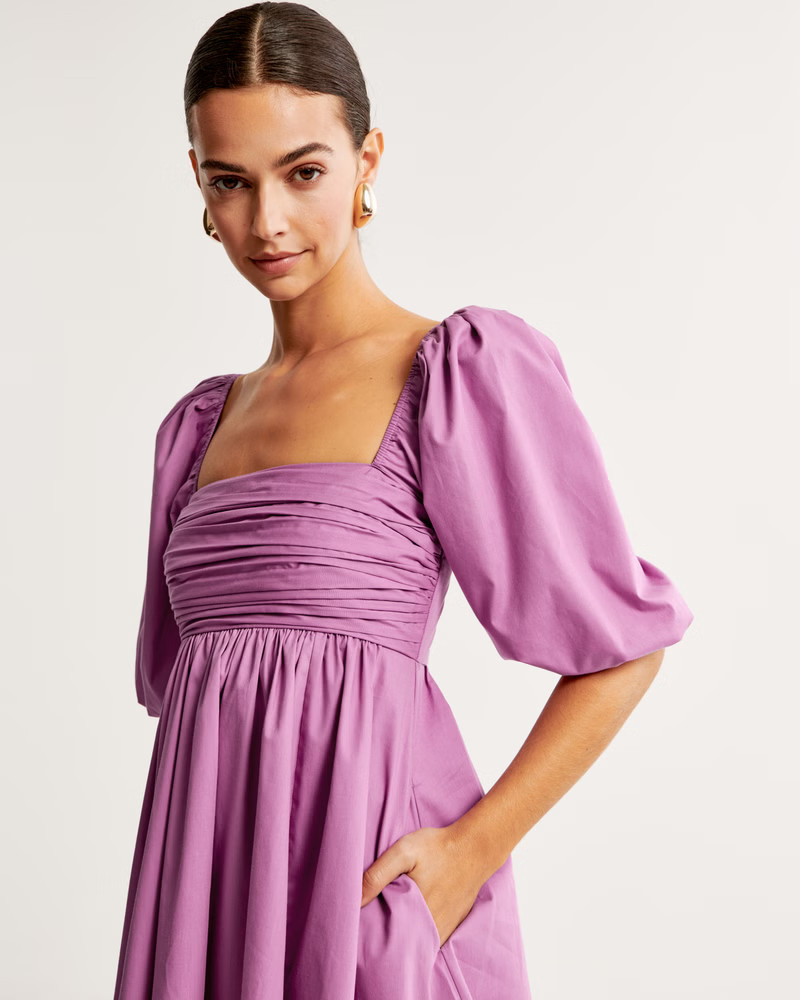 Emerson Poplin Puff Sleeve Mini Dress | Abercrombie & Fitch (US)