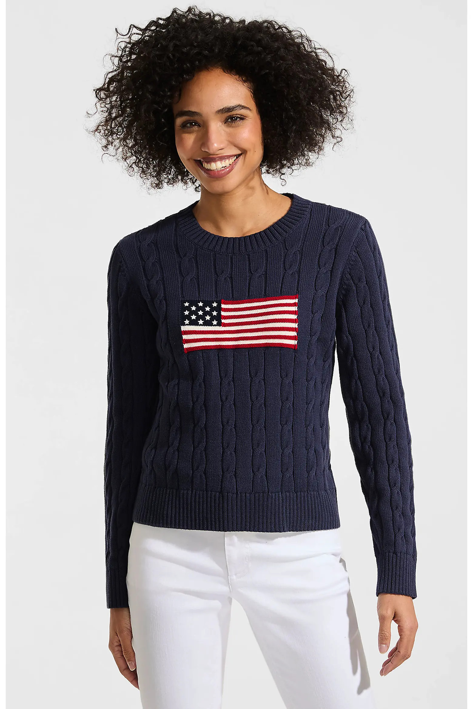 American Flag Drifter Cable Sweater (Women) | Nordstrom | Nordstrom
