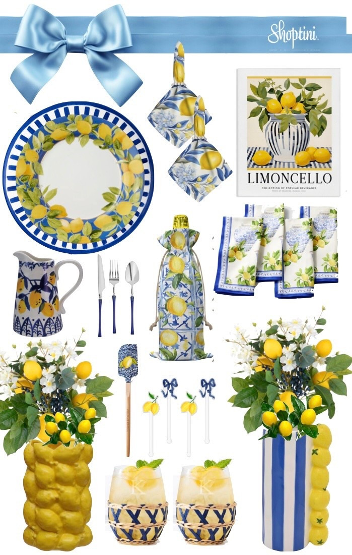 Summer entertaining / table decor / lemon party / Lemon decor / blue and yellow / limoncello/ Positano/ Italy / spring table decor 

#LTKSaleAlert #LTKSeasonal #LTKHome