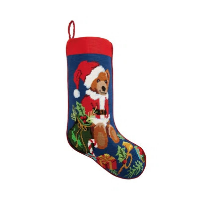Bear Presents Embroidered Needlepoint Stocking | Wayfair North America