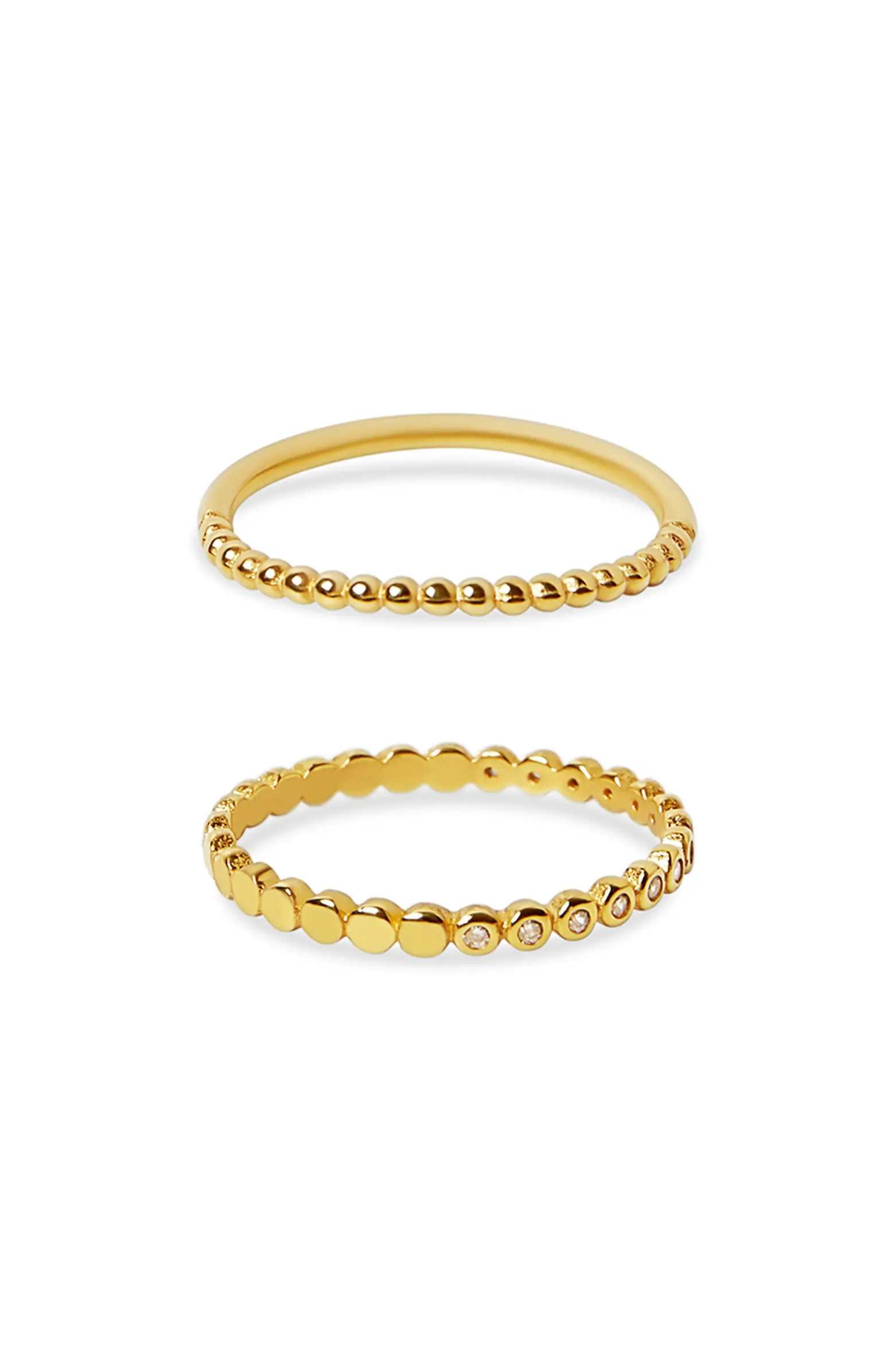 Argento Vivo Sterling Silver Set of 2 Band Rings | Nordstrom | Nordstrom