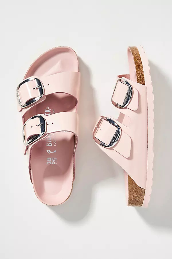 Birkenstock Big Buckle Patent Leather Sandals By Birkenstock in Pink Size 37 | Anthropologie (US)