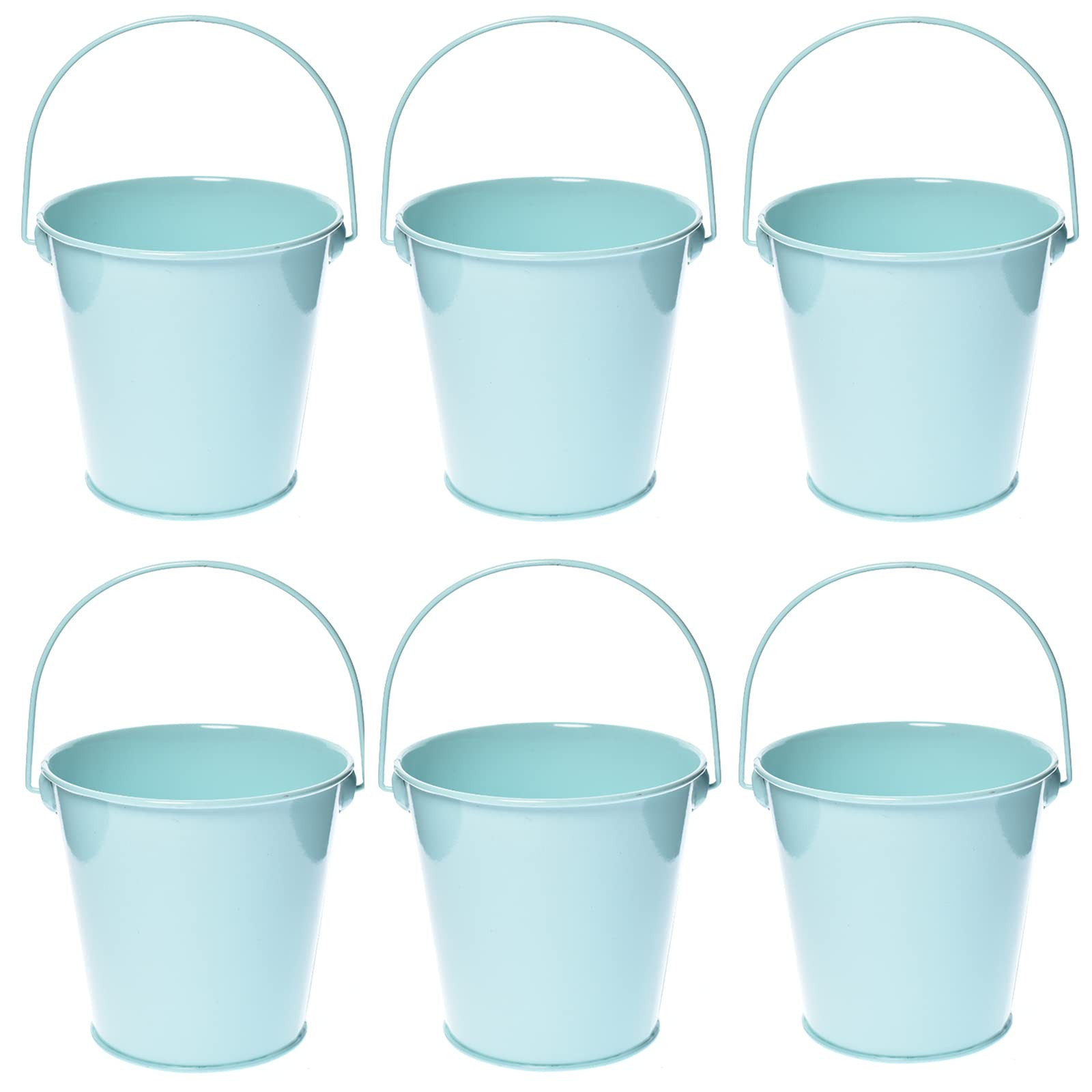 Small Metal Buckets with Handle, 6 Pack 4.3 Inch Colored Galvanized Bucket for Kids,Classroom,Cra... | Amazon (US)