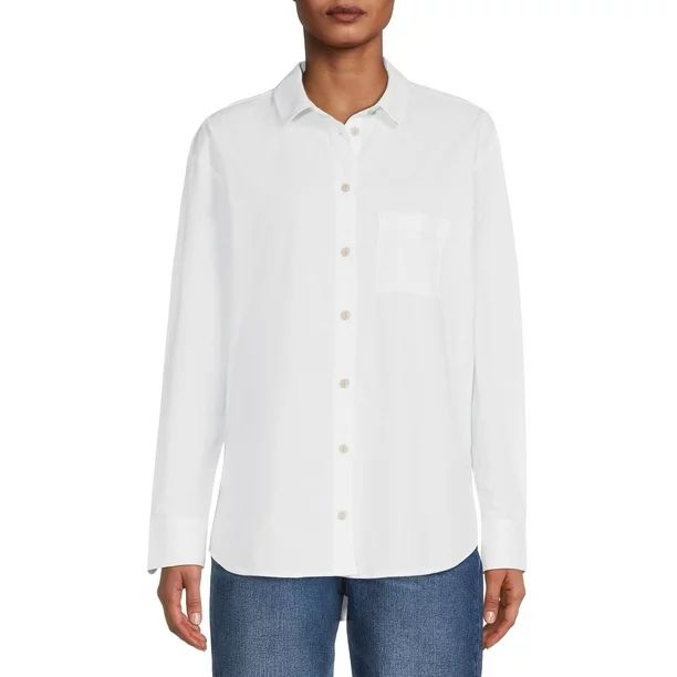 Time and Tru Women's Oversized Shirt - Walmart.com | Walmart (US)