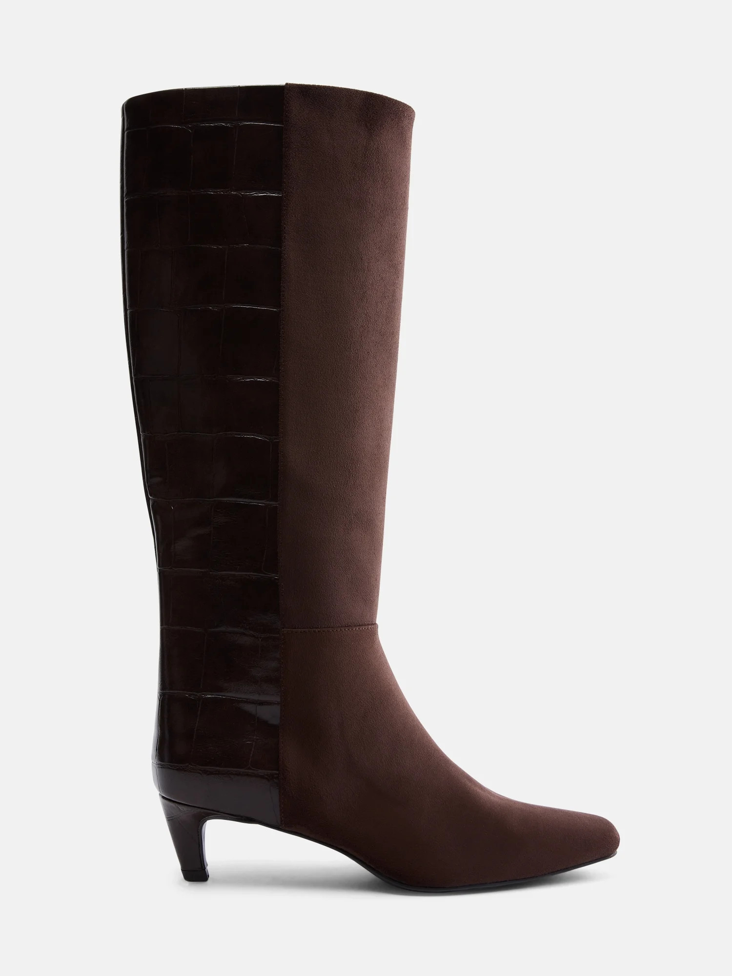 Scoop Women’s Two Tone Kitten Heel Knee High Boot Wide Width Available | Walmart (US)