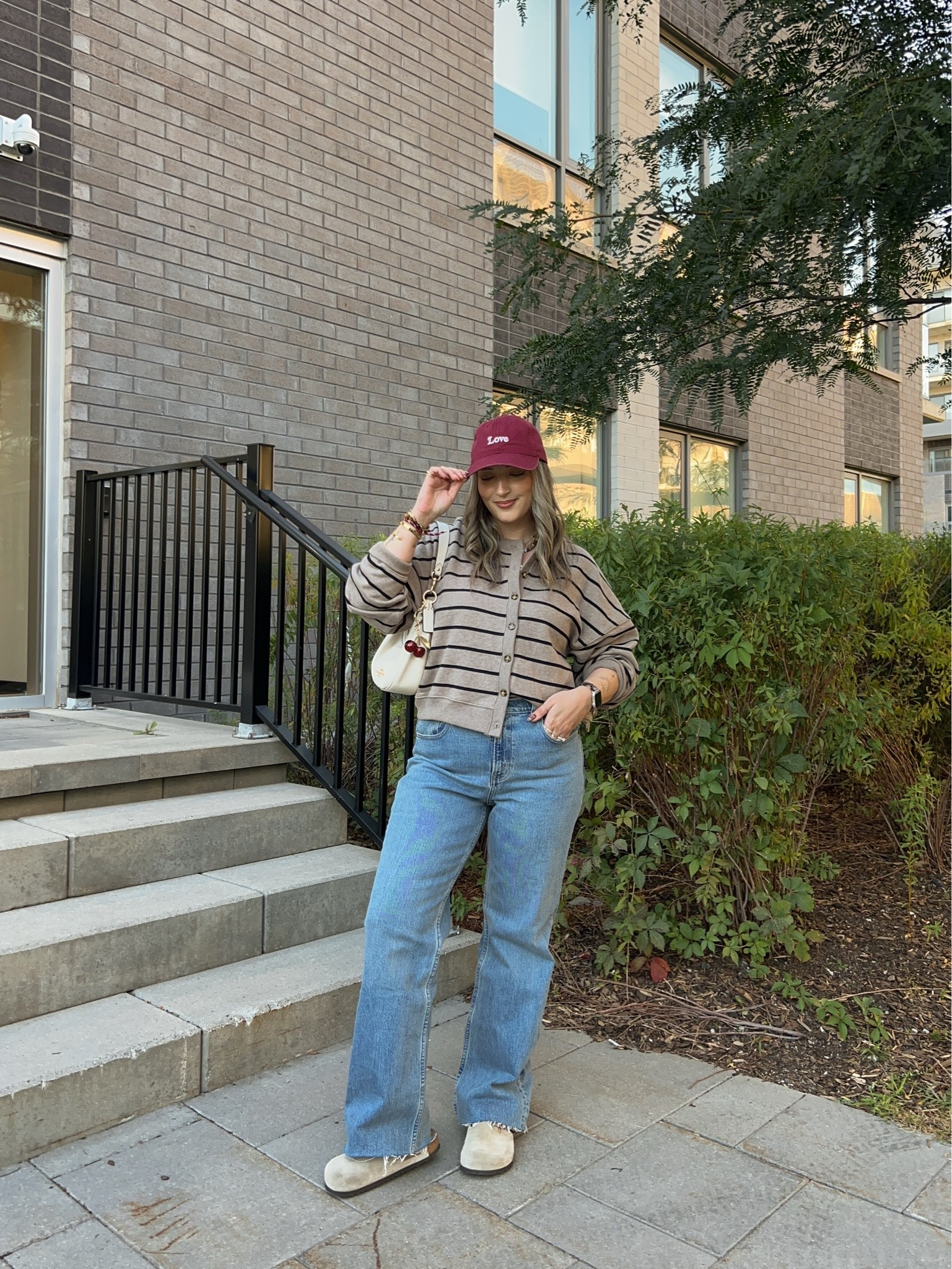 Casual fall outfit! Wearing L in the striped sweatshirt cardigan and 30 in the jeans. I’m a 9.5-10 shoe and wear a 40 in the Birkenstock clogs

#LTKfall #LTKjeans #LTKstyletip