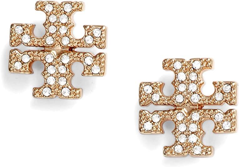 Tory Burch Womens Kira Embellished Logo Stud Earring O/S | Amazon (US)