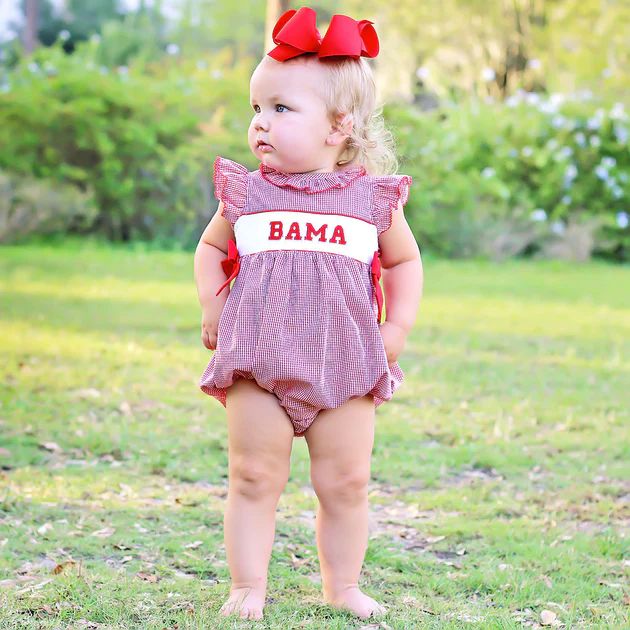 Spirit Bama Smocked Bubble Red Check | Classic Whimsy