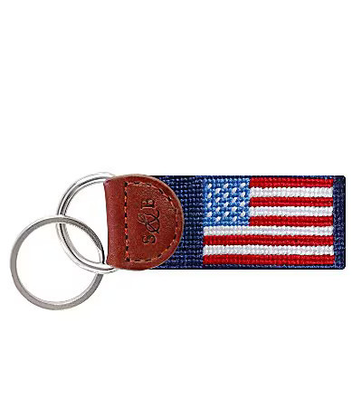 Smathers Branson Needlepoint American Flag Key Fob - Navy | Dillard's