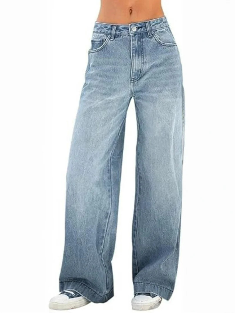 EMMIOL Women's Vintage Y2K Wide Leg Jeans 90s Baggy Boyfriend Style Denim Pants,Low Rise Loose Fi... | Walmart (US)