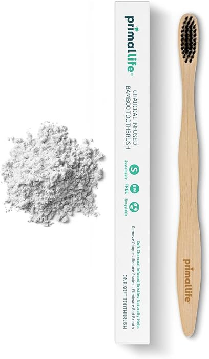 Primal Life Organics - Charcoal Toothbrush, Made with Charcoal & Bamboo, Biodegradable, BPA-Free,... | Amazon (US)