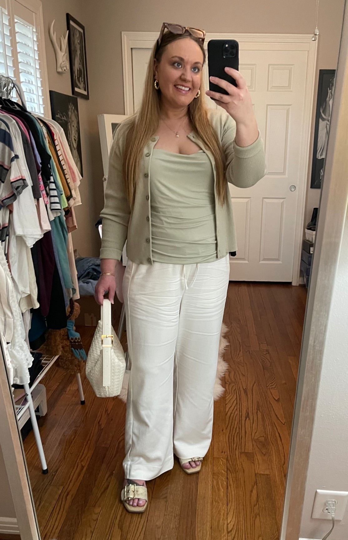Pants: Medium short 
Target style, target outfit, spring style, spring outfit, ivory pants, cream pants, woven handbag, pull on pants, petite pants, ruched tank, spring green, light green top

#LTKBump #LTKMidsize #LTKootd