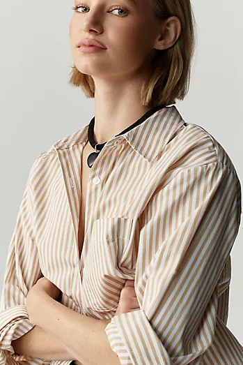 Shrunken Bennet 100% European Linen Buttondown Shirt | Anthropologie (US)