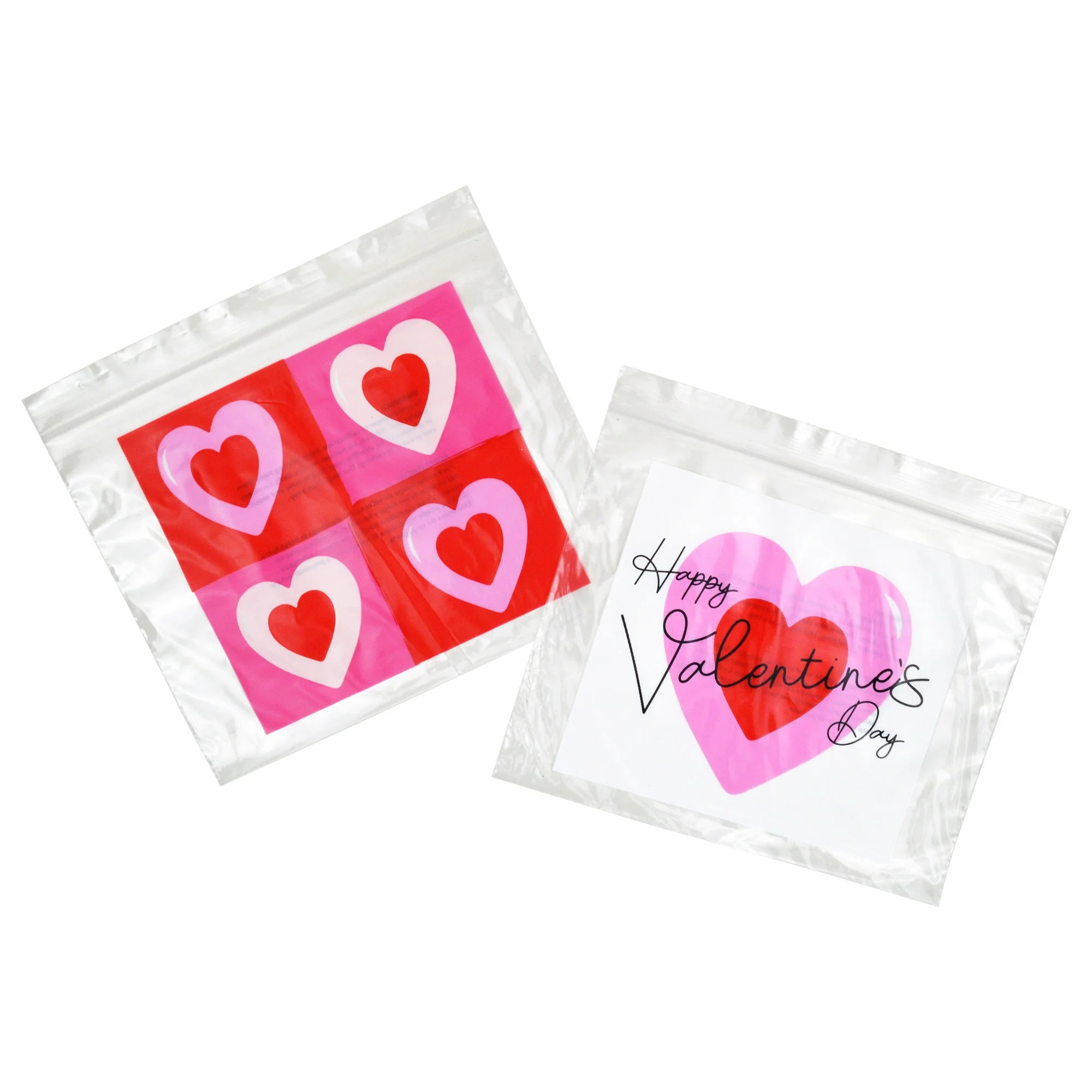 Heart Resealable Treat Bags, Red and Pink, 20 Count, Valentine's Day by Way To Celebrate | Walmart (US)