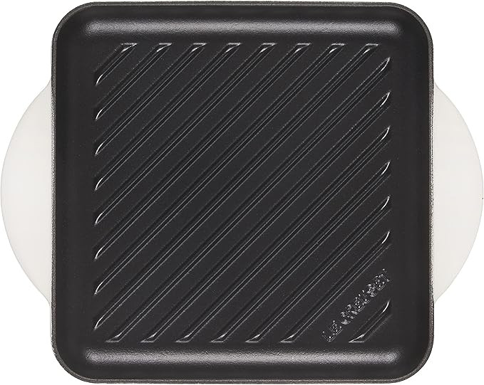 Le Creuset Enamaled Cast Iron Square Grill, 9.5", White | Amazon (US)