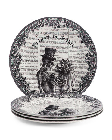 Set Of 4 Till Death Dinner Plates | Halloween | Marshalls | Marshalls