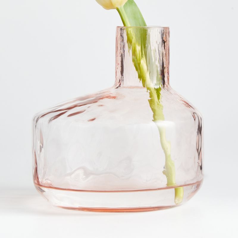 Cecillia Small Pink Glass Vase + Reviews | Crate and Barrel | Crate & Barrel